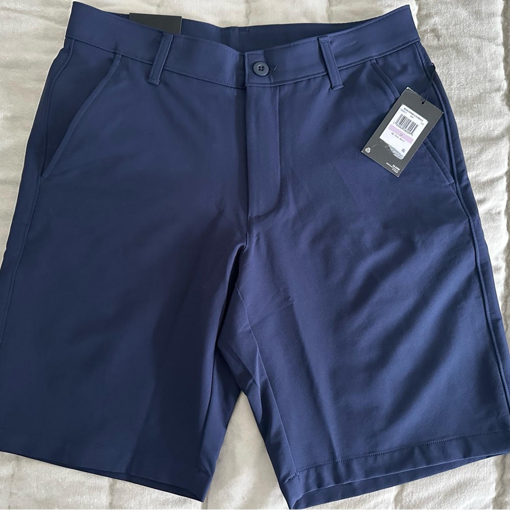 Men's Navy Under Armour Golf Tech Shorts pants - 32